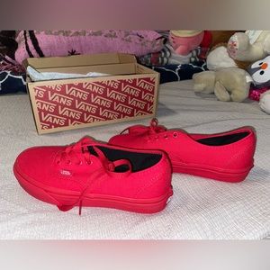Brand new never worn All red vans size 5.5 women’s